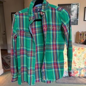 Green and Red Plaid Shirt size small